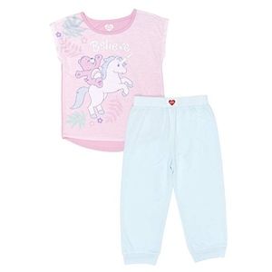 Care Bears Girls' Big 2 Piece Jersey Pajama Set